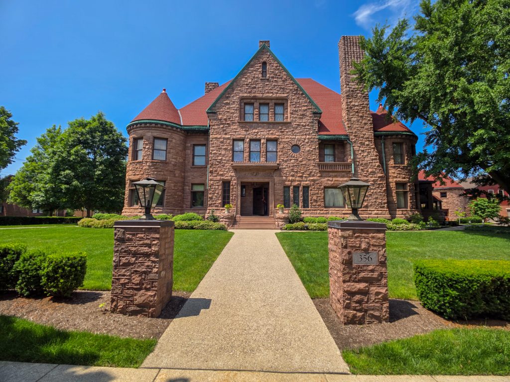 Exterior of the Watson-Curtze Mansion at the Hagen History Center in Erie PA.