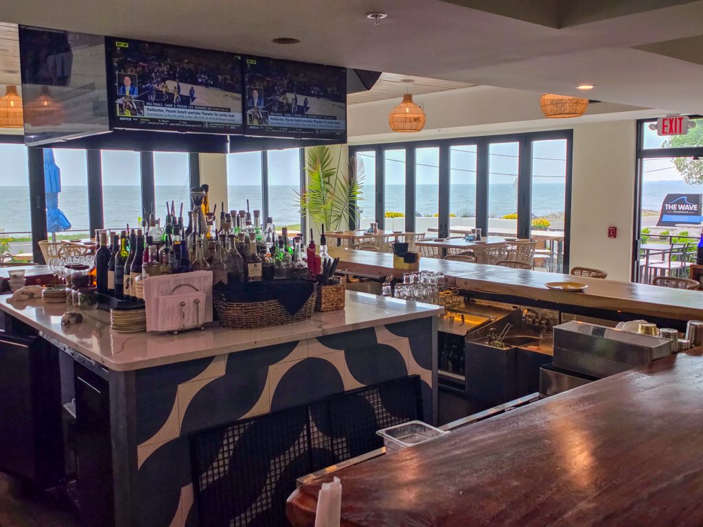 View from The Wave restaurant and bar in Port Clinton, Ohio, overlooking Lake Erie.