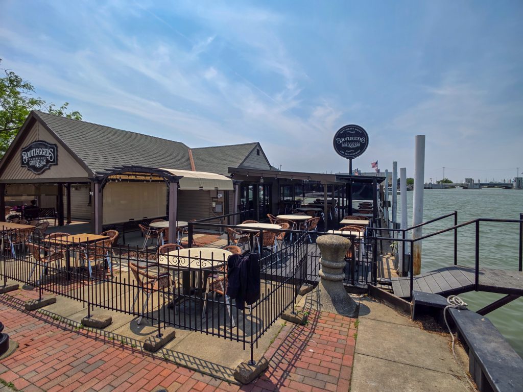 Exterior view of Bootleggers Grill and Bar in downtown Port Clinton, Ohio.
