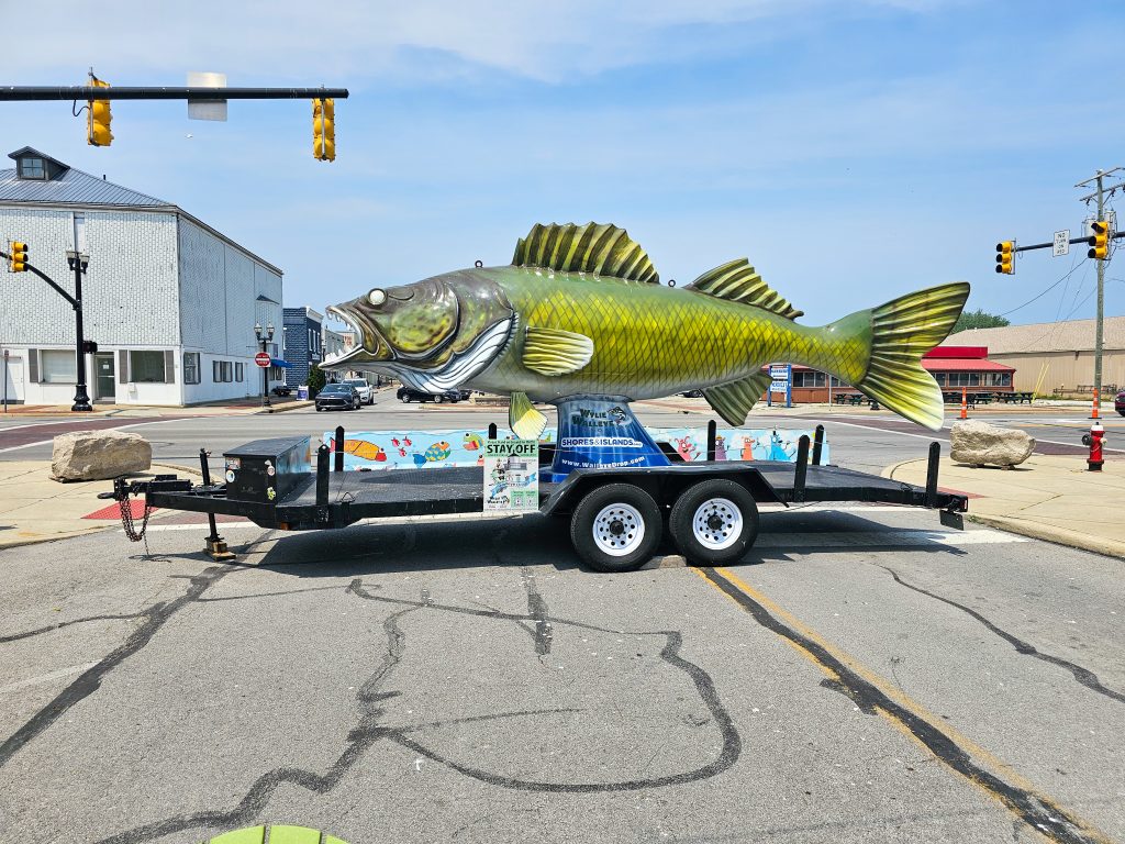Giant Wiley the Walleye statue at Port Clinton Walleye Festival, Memorial Day weekend