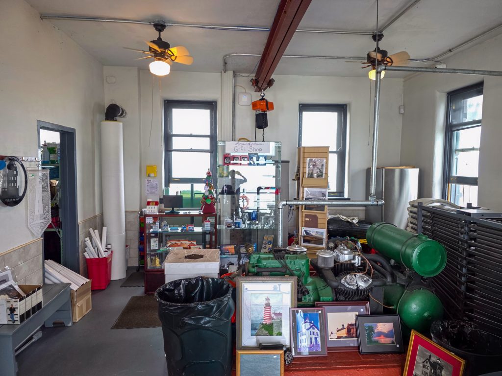Interior of the ground floor of the Lorain Lighthouse