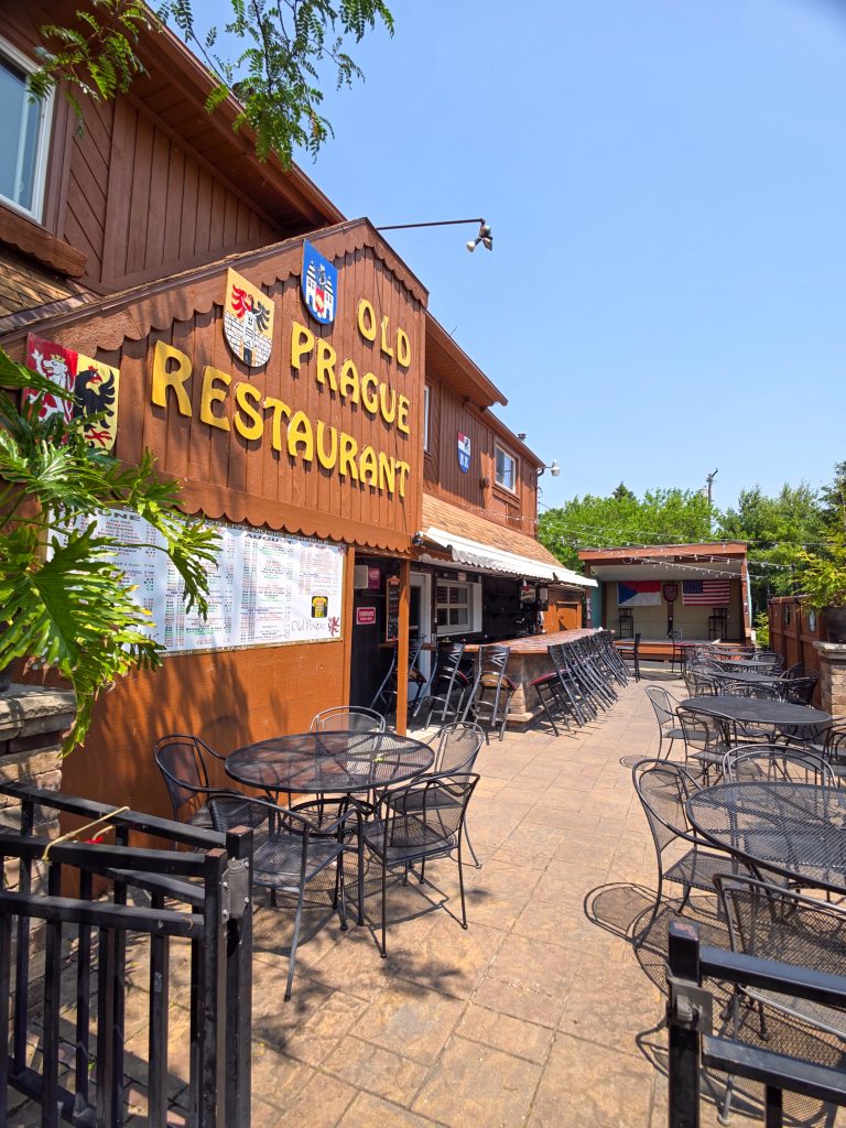 Old Prague Restaurant building along Route 6 in Vermilion