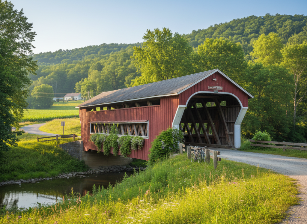Historic covered bridge near Ashtabula, Ohio