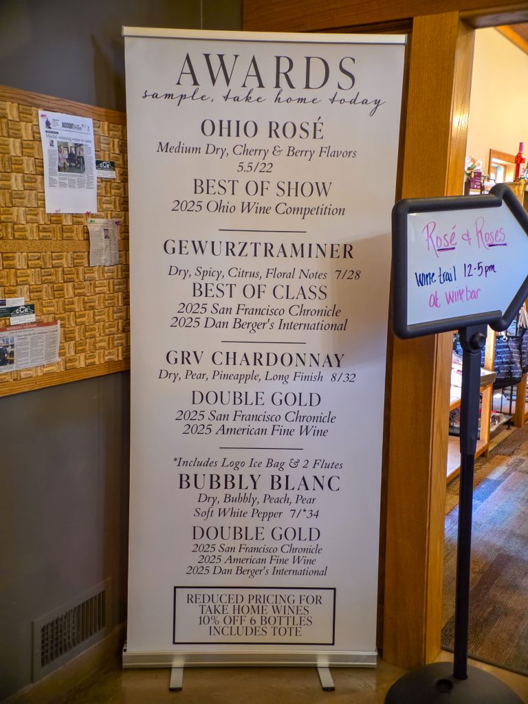 Awards displayed at Ferrante Winery