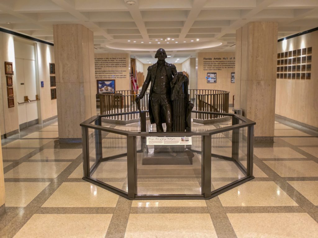 George Washington statue displayed inside the Florida State Capitol building