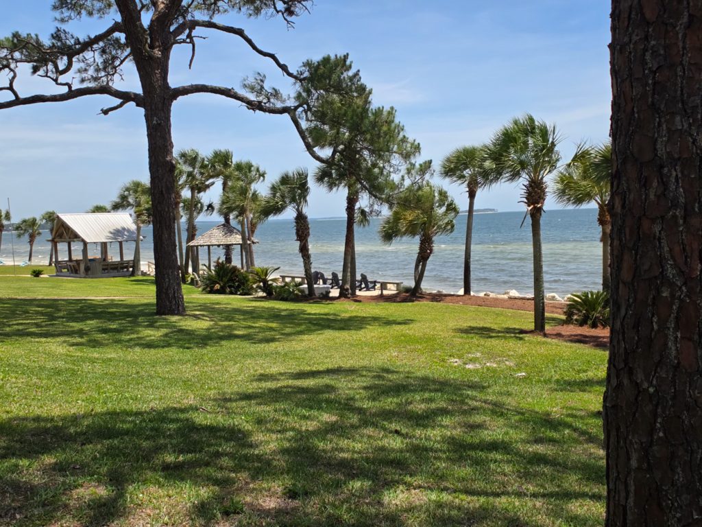 Wide view of Gulf waters from Saint Teresa Beach shoreline