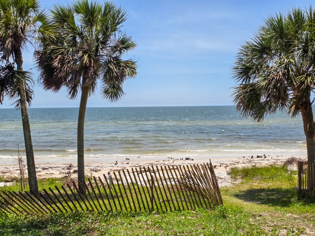 Gulf waters and Saint Teresa Beach shoreline view