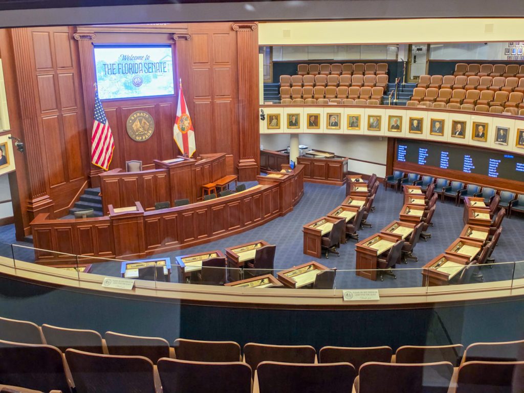 Florida Senate chamber interior with no session in progress