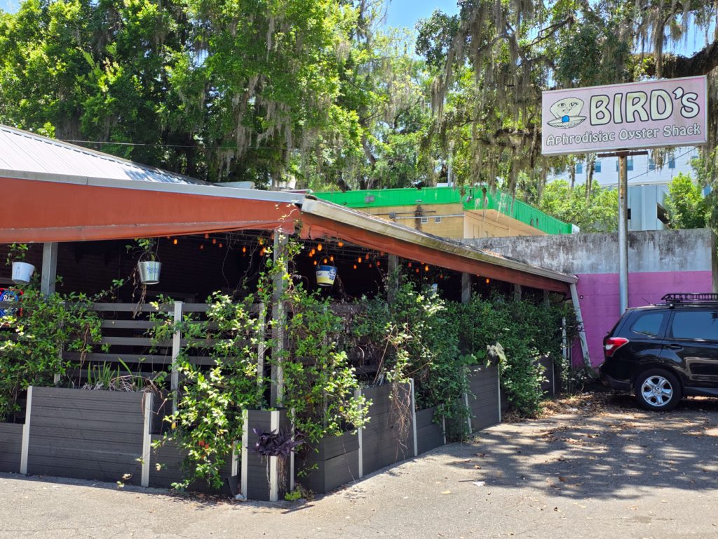 Exterior of Bird’s Aphrodisiac Oyster Shack restaurant in Tallahassee