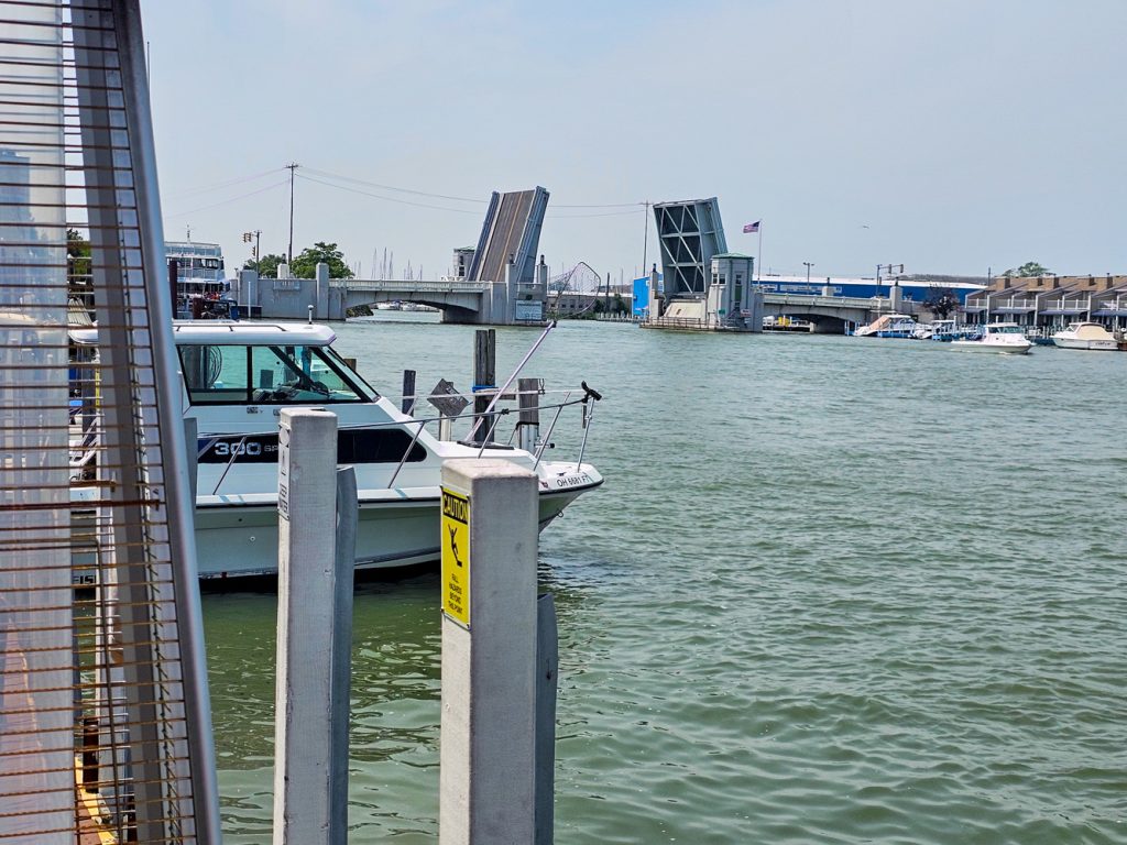 Bascule Bridge raised over the Portage River