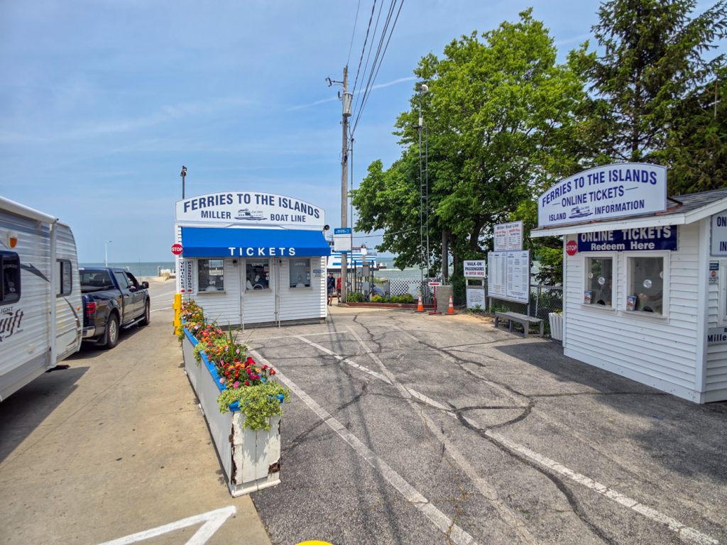 Miller Ferry ticket booth on Catawba Island Ohio near Put-in-Bay ferry dock
